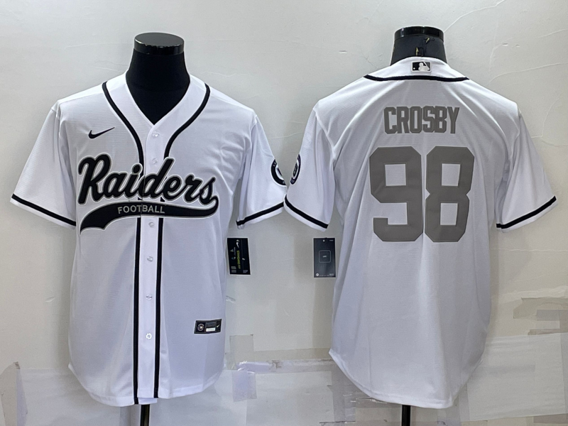Men's Las Vegas Raiders Maxx Crosby #98 White Jersey Joint Edition